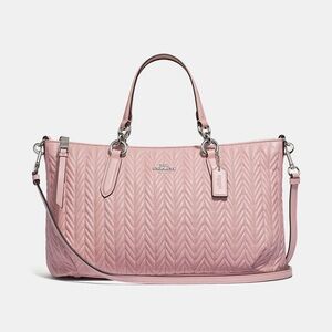 Coach Ally Quilted Shoulder Bag Light Pink